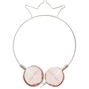 Laura Ashley Metallic Rose Gold Crown Headphones NEW IN BOX NWT